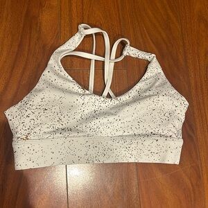 Zyia white and gold speckled sports bra